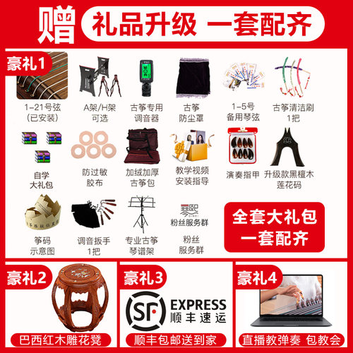 琴熙古筝 乌金檀实木 专业演奏古筝琴十级考级成人儿童初学者乐器 - 图0