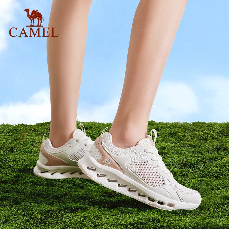骆驼网面女鞋2025新款夏季透气休闲鞋男轻便运动鞋子女士户外夏天