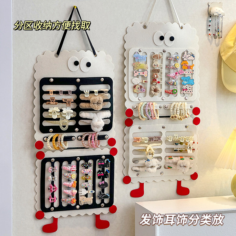 发饰收纳神器壁挂墙大容量发夹抓夹整理挂袋鲨鱼夹饰品毛毡展示架,淘宝优惠券,粉丝福利购,淘宝优惠卷