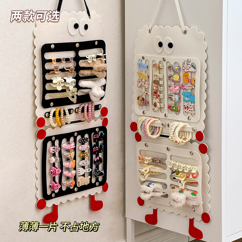 发饰收纳神器壁挂墙大容量发夹抓夹整理挂袋鲨鱼夹饰品毛毡展示架,淘宝优惠券,粉丝福利购,淘宝优惠卷