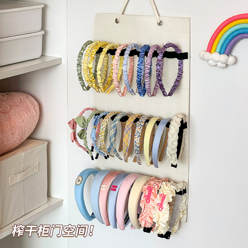 发箍收纳神器宿舍墙上门后壁挂发饰展示架儿童头箍发饰毛毡布挂袋,淘宝优惠券,粉丝福利购,淘宝优惠卷