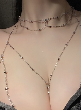 胸链身体链比基尼bikini锁骨链性感挂链装饰项链女配饰欧美潮链条