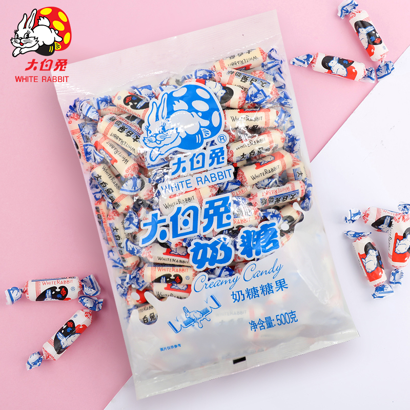 大白兔原味奶糖500g/袋装结婚庆喜糖果儿童休闲零食糖果礼物上海 - 图2