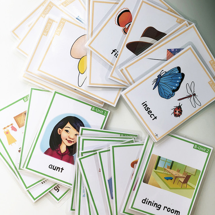 新概念英语青少版入门级a,b单词大卡片过塑封教具小学生学习闪卡_虎窝淘