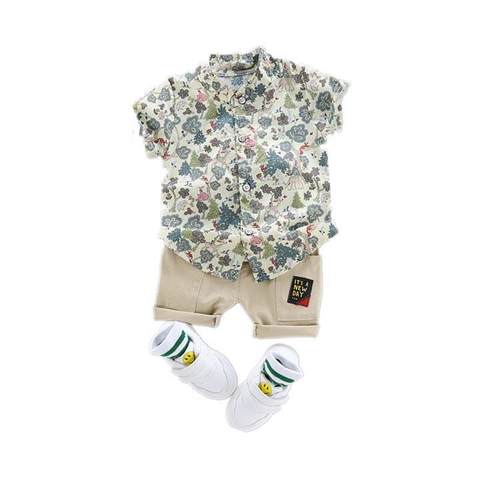 toddler bby boy summer shirt lef infnt boys clothes set - 图3