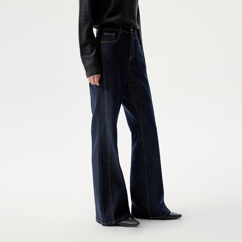 indicia标记25秋新款藏青修身微喇休闲显瘦牛仔裤L2D5NK214-1 - 图0