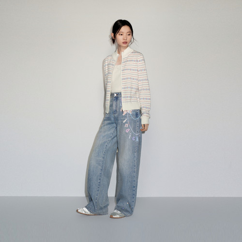 indicia标记商场同款2026秋季女装羊毛条纹针织衫开衫L2C6KS206Y - 图2