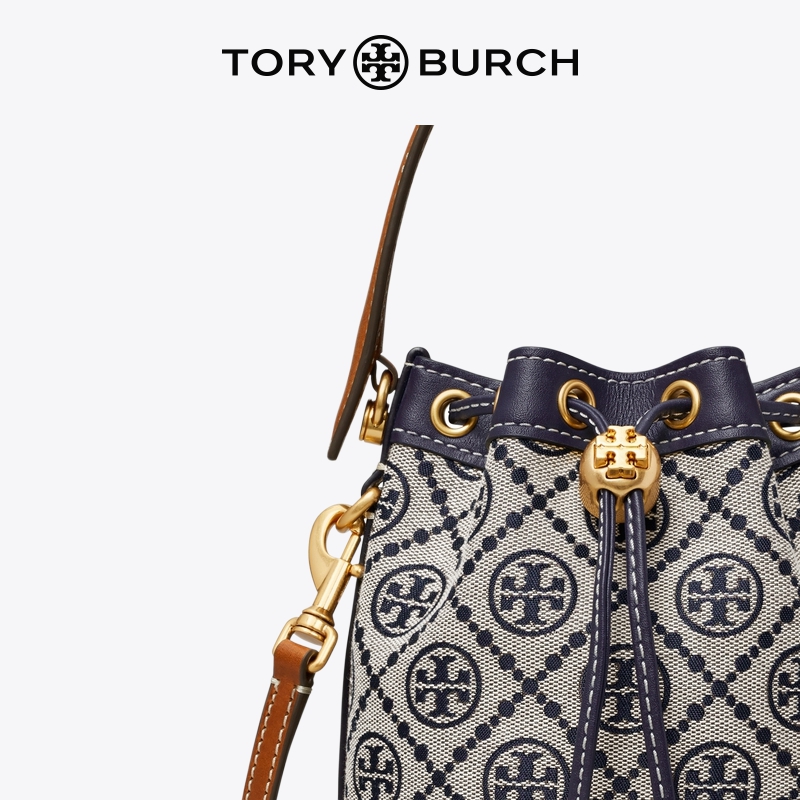 TORY BURCH汤丽柏琦T MONOGRAM迷你提花水桶包toryburch 80534-图2