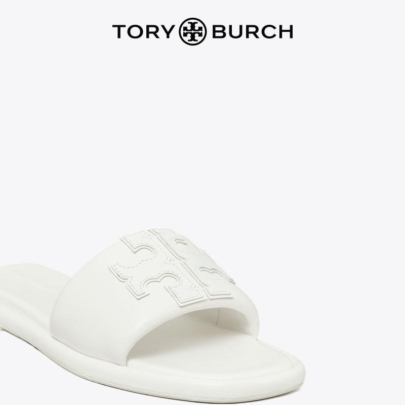 【12期免息】TORY BURCH 汤丽柏琦 羊皮革双T LOGO平底拖鞋140079 - 图1