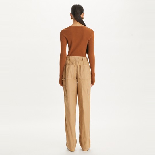 【季末礼遇】TORY BURCH 汤丽柏琦 圆领罗纹粘纤套衫打底衫162809