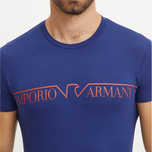 Armani/阿玛尼EA 男士鹰标修身弹力时尚圆领短袖T恤 111035 4F516 - 图1