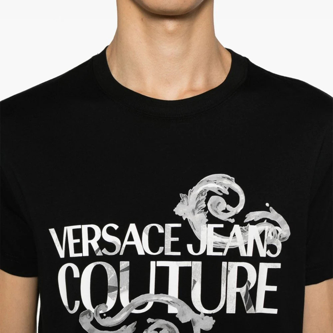 Versace/范思哲VJ男士潮牌奢华印花时尚短袖T恤 76GAHG00 CJ00G-图1