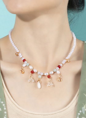 古风汉服软璎珞珍珠流苏项链新中式旗袍宋制项圈手工古装配饰品女