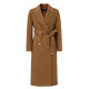 Women's brown mid-length woolen coat