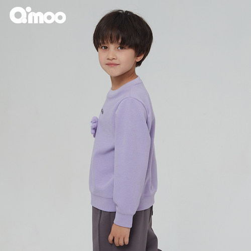Qimoo淇木商场同款童装男女童宽松休闲套头衫QCL1TC118A - 图0