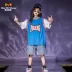 Trẻ em hip hop đường phố phù hợp với chàng trai thủy triều thương hiệu trẻ em trống trang phục cô gái catwalk cá tính thời trang thủy triều - Trang phục quần áo cho bé gái Trang phục