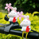Peaceful cute little rabbit windmill bamboo dragonfly battery car electric motorcycle decoration gift for best friend