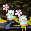 Creative cute little duck windmill bamboo dragonfly battery car electric motorcycle decoration gift for best friend