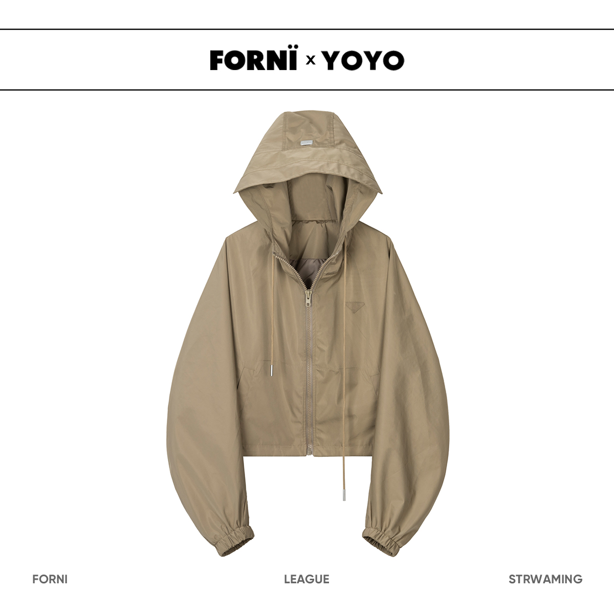 FORNI x YOYO 探索春天 连帽冲锋衣时尚户外休闲春秋款上衣女外套