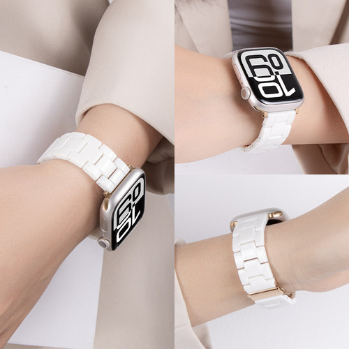 适用苹果手表表带树脂s10运动iwatch表带applewatch11表带se女款ultra3男士7创意s9代8智能s11新款46mm45透气 - 图2