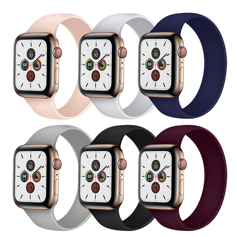 适用iwatch9表带ultra2单圈编织纹苹果手表s9表带se弹力硅胶软s8运动applewatch8表带5/6代740mm创意45新款s7 - 图2