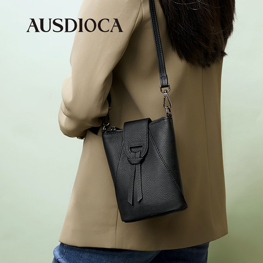 Genuine leather mobile phone bag for women 2025 new style crossbody bag