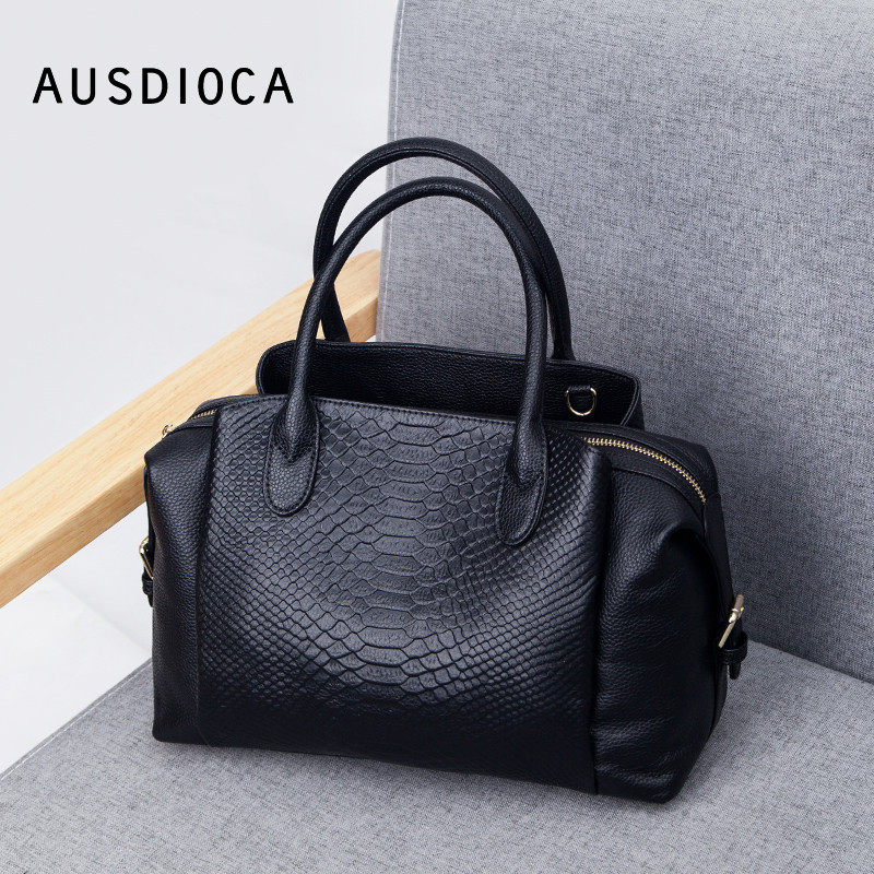 澳迪佳女2023新款潮真皮波士顿包 澳迪佳女士包袋