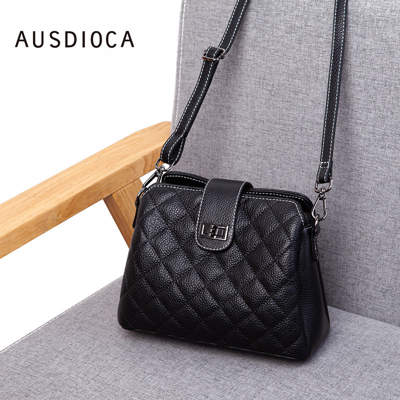 ausdioca/澳迪佳真皮菱格小斜挎包 澳迪佳女士包袋