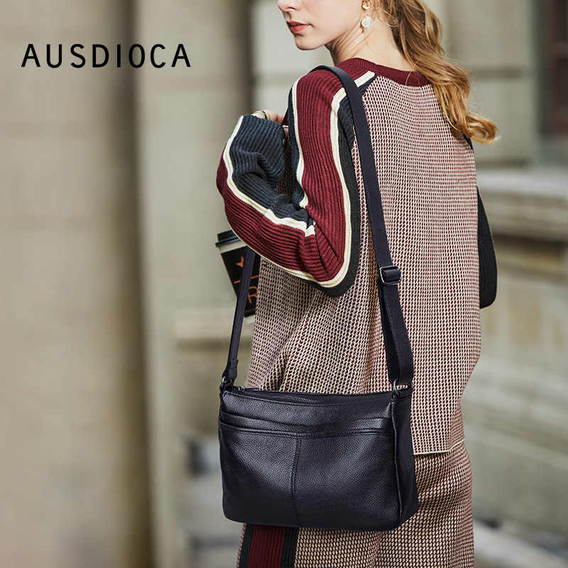 澳迪佳真皮2021新款大容量斜挎包 澳迪佳女士包袋