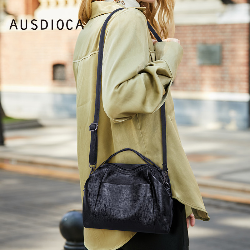 真皮女包斜挎包软皮休闲百搭头层牛皮单肩包新款中年妈妈包手提包,淘宝优惠券,粉丝福利购,淘宝优惠卷