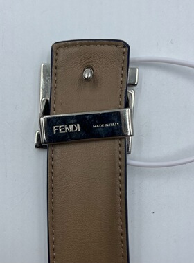 FENDI FF搭扣双面牛皮皮带腰带 男款 藏蓝色 宽3.5cm