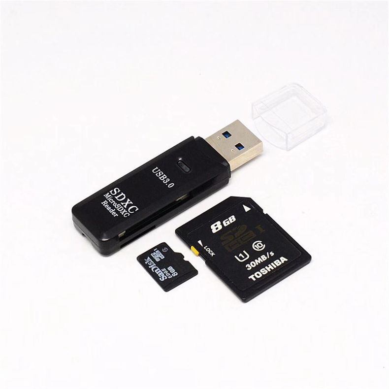 觅汀 USB3.0读卡器即插即用无需驱动microSD相机TF/SD二合一高速读卡器3.0