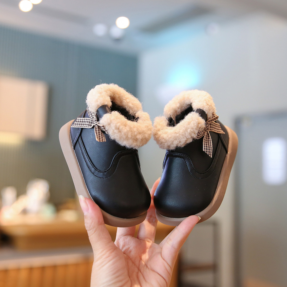 小步点女宝冬鞋软底婴儿鞋子宝宝学步鞋加绒棉鞋毛毛鞋女童雪地靴,淘宝优惠券,粉丝福利购,淘宝优惠卷