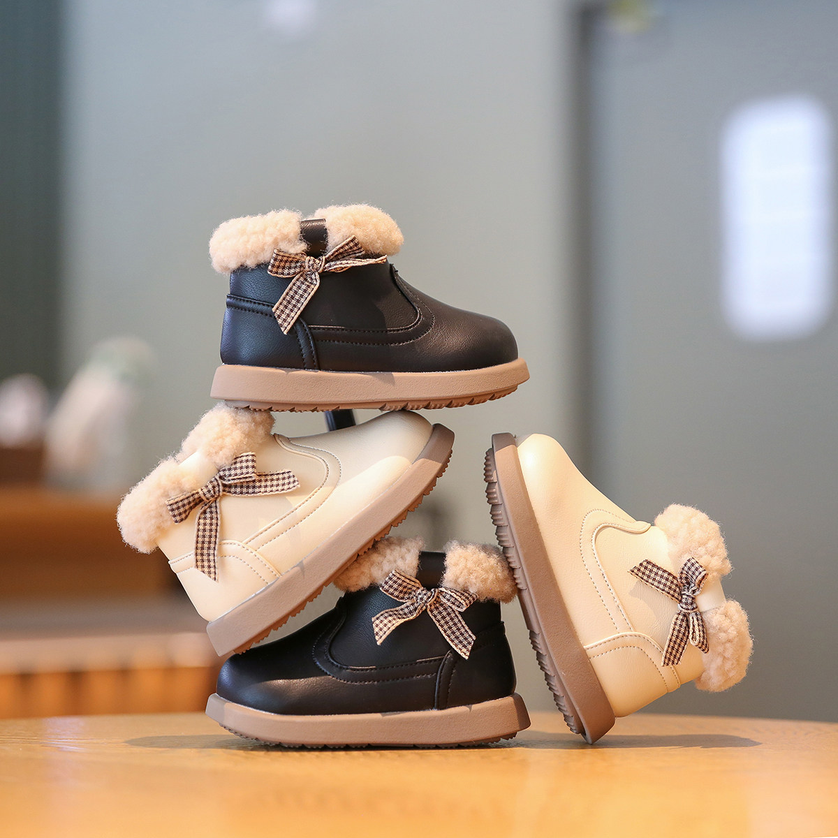 小步点女宝冬鞋软底婴儿鞋子宝宝学步鞋加绒棉鞋毛毛鞋女童雪地靴,淘宝优惠券,粉丝福利购,淘宝优惠卷