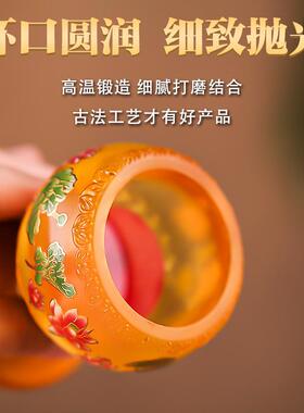 合金琉璃莲花烛台佛前供佛酥油长明灯盏供奉蜡烛灯架佛堂莲花灯座