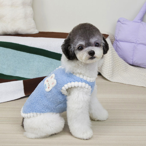 可爱宠物猫咪泰迪比熊狗狗衣服冬天加绒保暖小型犬可牵引背心秋季 - 图2