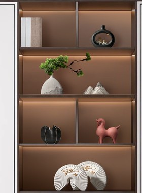 优选新中式客厅摆件高端大气电视柜家F居装饰品创意书房酒柜玄关