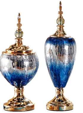 优选欧式餐桌装饰花瓶玻璃花器储物罐轻奢电N视柜装饰品摆件高档