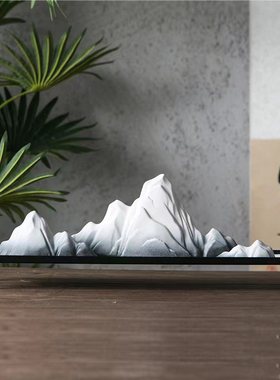 优选新中a式假雪山陶瓷摆件客厅沙盘造景玄关创意家居摆设装饰复