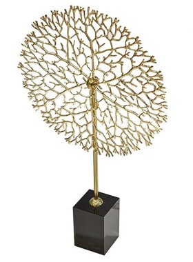 优选家居饰品软装搭配套装玄关 简约美欧L式纯铜轻奢桌面铜鹿珊瑚