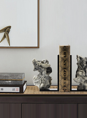 优选高端现c代新中式云山书靠摆件禅z意办公室书房书档装饰品简约