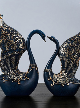 优选欧式天鹅客厅j摆件电视酒柜玄关北欧创意家居装饰品小摆设结