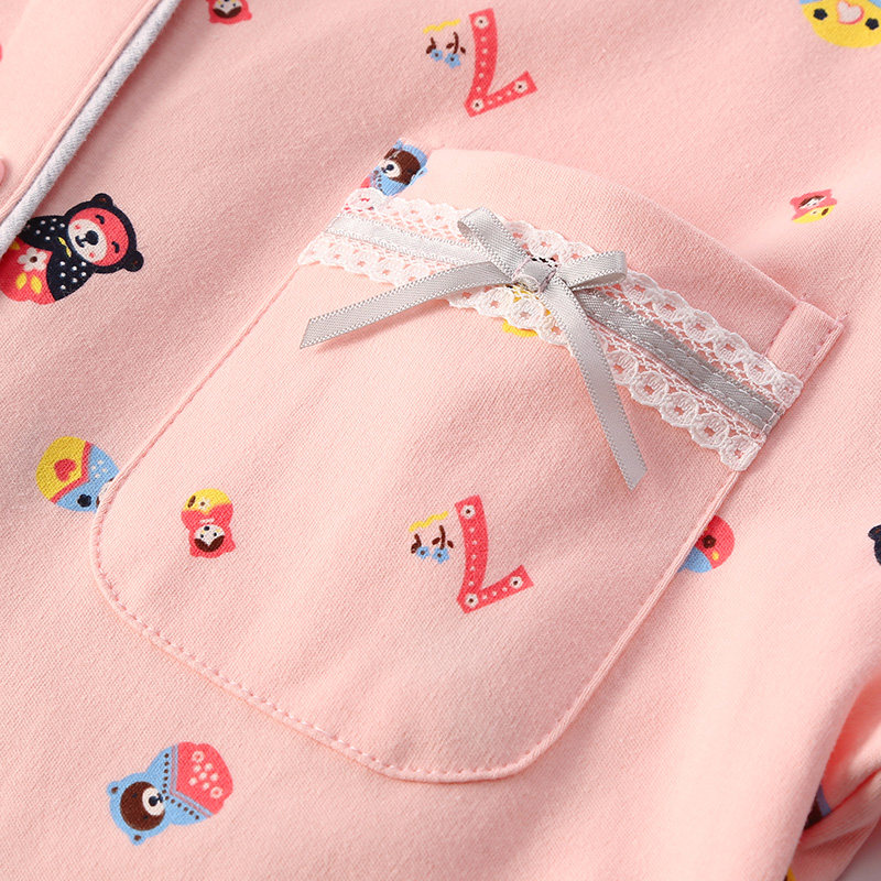 芬腾清仓春秋长袖纯棉可爱甜美睡衣 芬腾outlets店睡衣/家居服套装