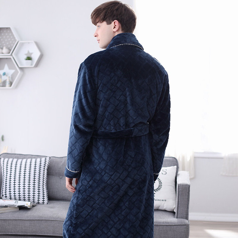 芬腾秋冬季清仓男士珊瑚绒青年睡袍 芬腾outlets店睡袍/浴袍