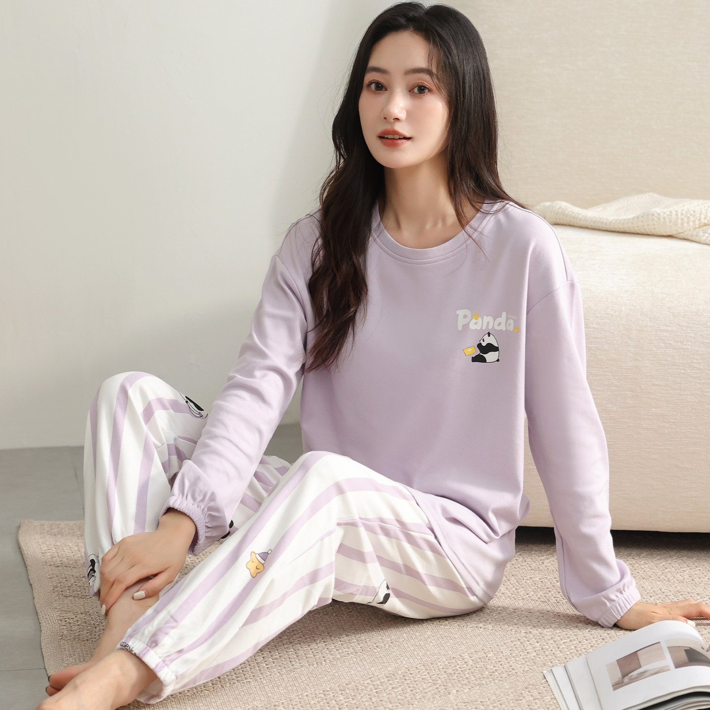 芬腾春秋睡衣女士春秋季纯棉长袖长裤套装可爱休闲女款大码家居服,淘宝优惠券,粉丝福利购,淘宝优惠卷