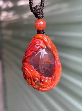 天然南红玛瑙吊坠女款项链毛衣链挂件送女友闺蜜生日礼物
