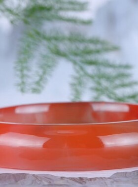 南红玛瑙手镯草花九口料冰飘水晶半宝石原矿无胶无裂柿子红满色