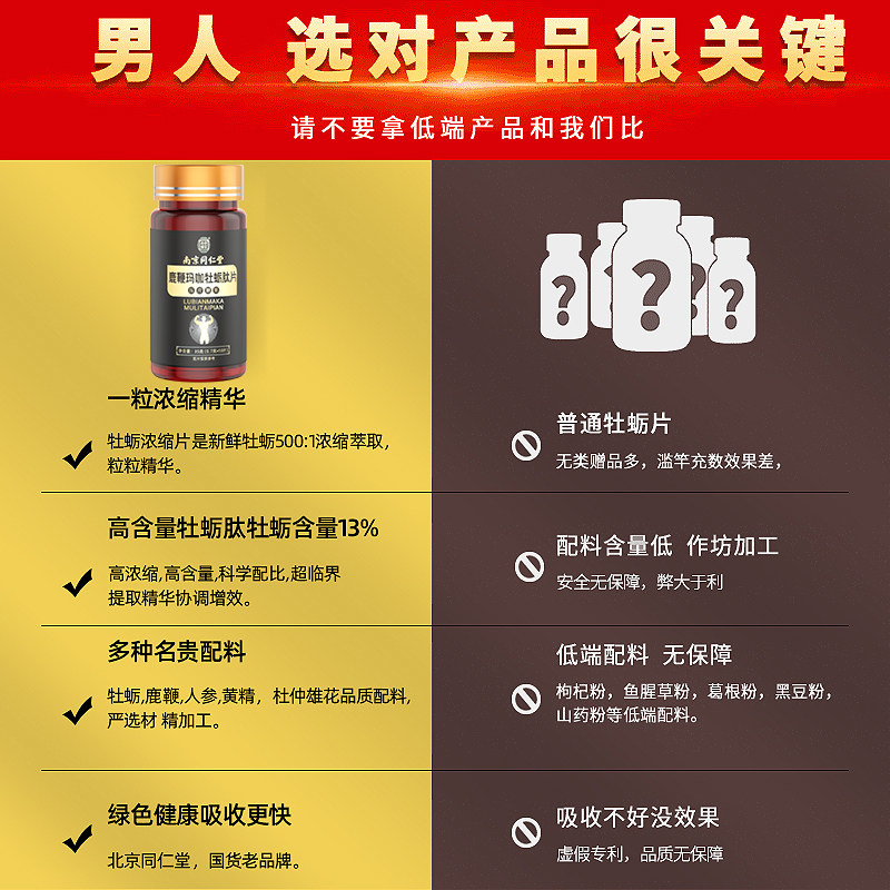 南京同仁堂玛咖片牡蛎正品男性人参 椎名成人用品牡蛎/贝类提取物