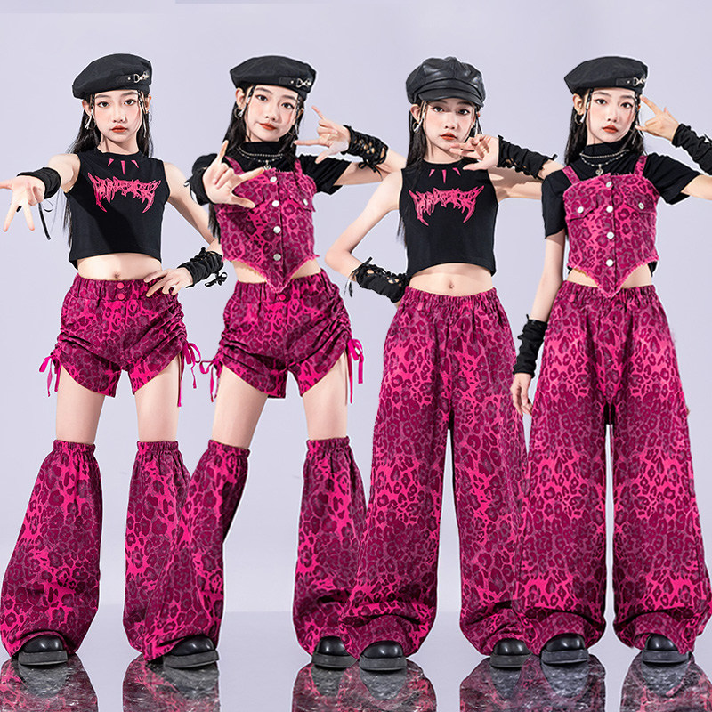 女童元旦时髦炸街jazz儿童街舞演出服套装少儿走秀爵士舞蹈服装潮 - 图3