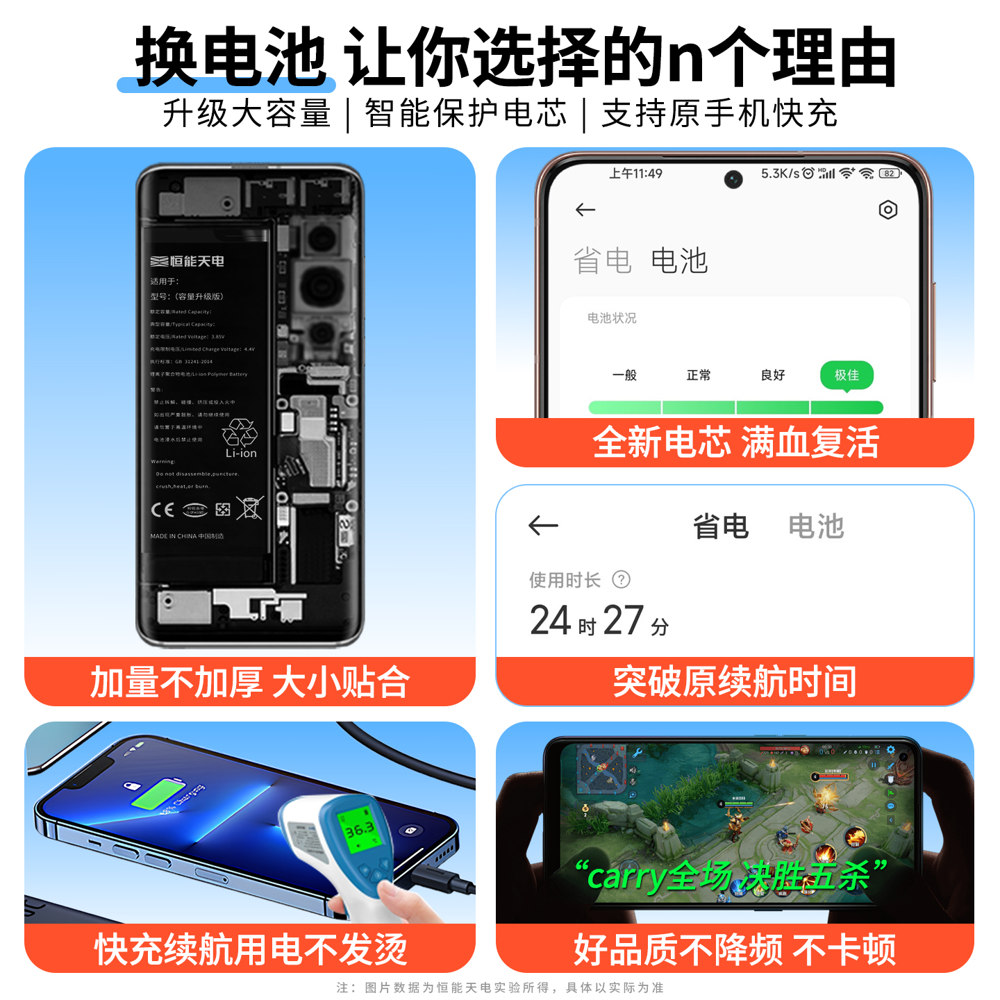 恒能天电适用红米7电池大容量 Redmi note7pro 更换新 BN46 手机魔改 bn4A 扩容 小米note七 非原装正品电池 - 图1